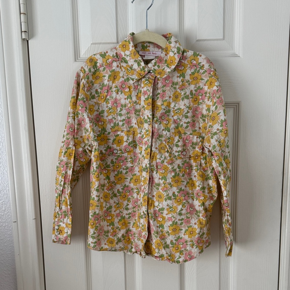 Charming Floral Button-Down Kids Shirt